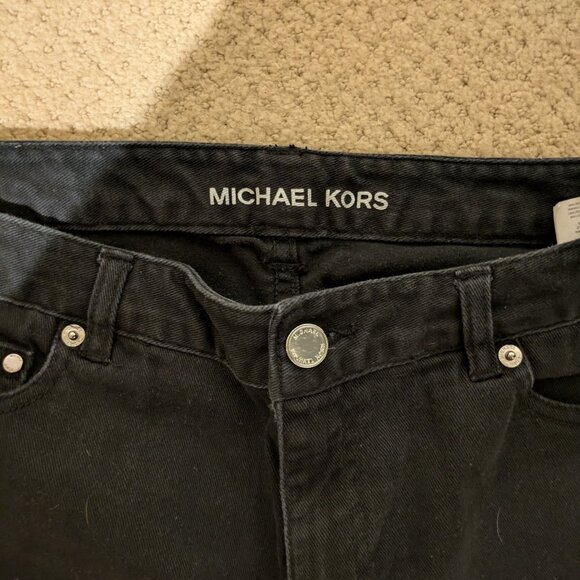 Michael Kors Crop Wide Leg Black Denim - Picture 2 of 4